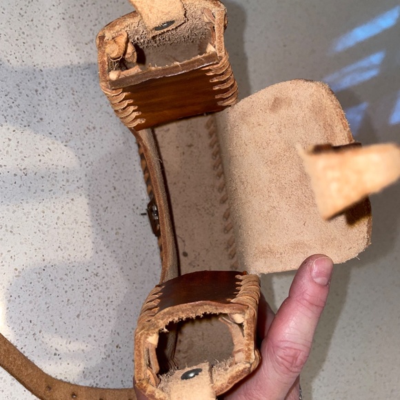 Hand Made tooled leather bag floral painted shoulder bag - Picture 5 of 6